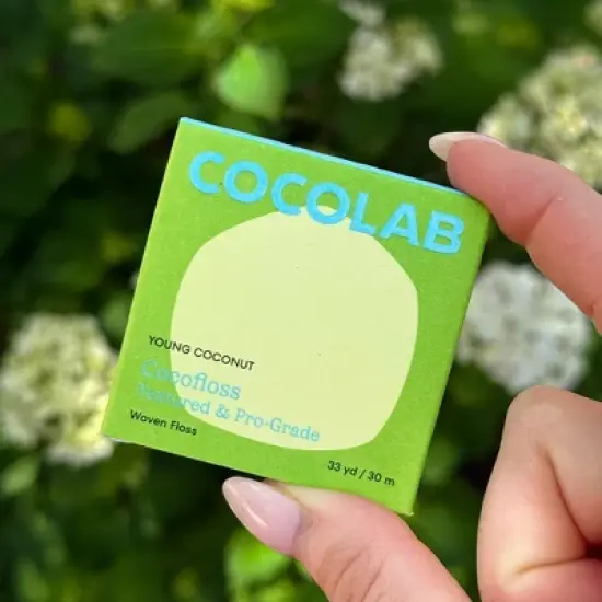 Cocolab Cocofloss Refillable Woven Expanding Dental Floss - Young Coconut - 33yd image {9}