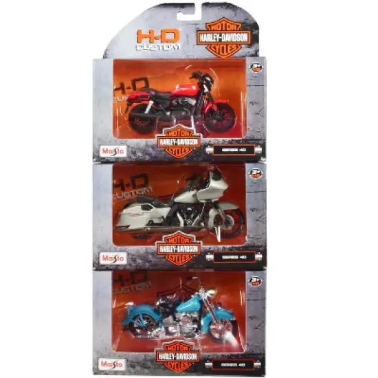 Harley-Davidson Motorcycles 6 piece Set Series 40 1/18 Diecast Models by Maisto image {1}