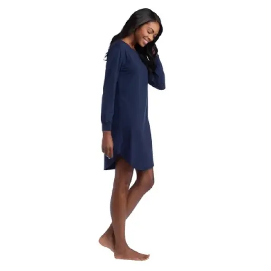 Softies Women's 36" Long Sleeve Henley Sleep Shirt image {1}