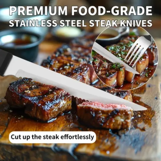 Itopfox 53-Piece Stainless Steel Flatware Set for 8 with Drawer Organizer, Includes Spoons, Forks, Steak Knives & Serving Utensils, Mirror Polished image {4}