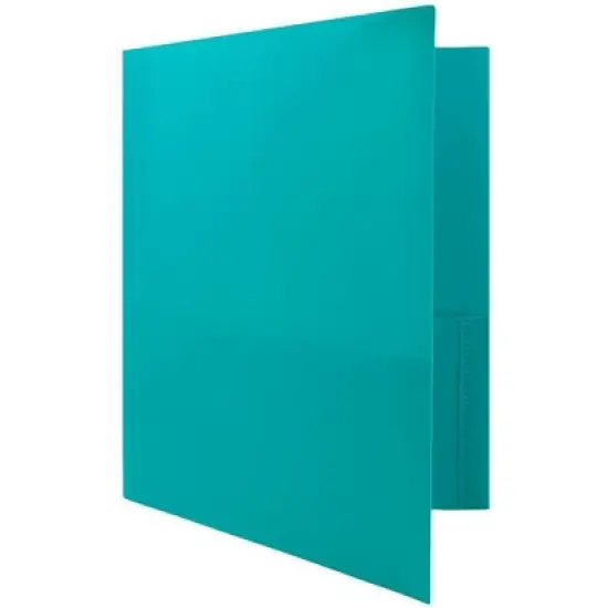 6pk 2 Pocket Plastic Folders with Prong Fasteners Teal - JAM Paper image {3}
