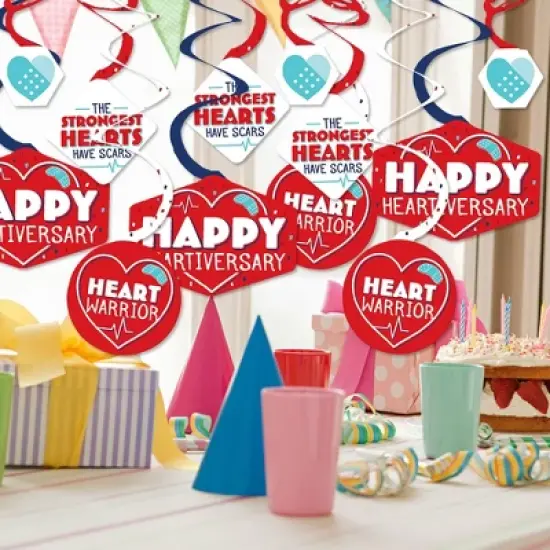 Big Dot of Happiness Happy Heartiversary - CHD Awareness Hanging Decor - Party Decoration Swirls - Set of 40 image {1}