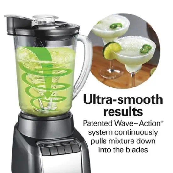 Hamilton Beach 3 in 1 Blend & Juice Glass 5-Speed Blender System Black 53524: Juicer, Smoothie Maker, Dishwasher Safe image {4}