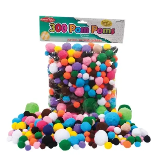 Charles Leonard Creative Arts&trade; Pom-Poms, Assorted Sizes/Colors, Bag of 300 image {1}