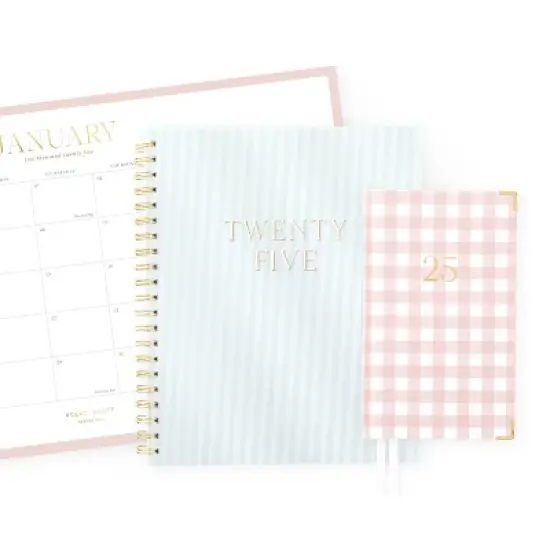 Sugar Paper Essentials 2025 Weekly/Monthly Planner 9.5"x11" Frosted Dusty Blue Stripe: Personal Agenda, Non-Toxic, Acid-Free image {8}