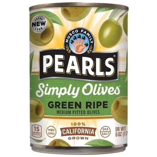 Pearls Green Ripe Medium Pitted Olives - 6oz image {3}