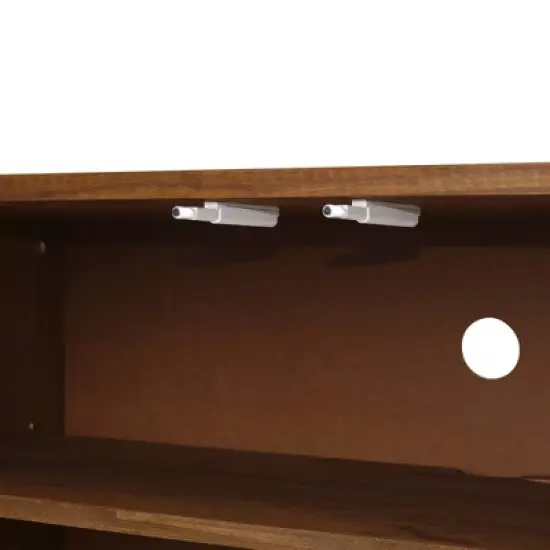 58" Modern Boho Solid Pine Wood Closed Storage Sideboard Brown - Saracina Home image {20}