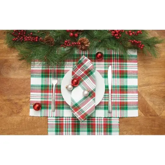 C&F Home Carter Christmas Red and Green Plaid Table Runner 13" x 72" image {1}