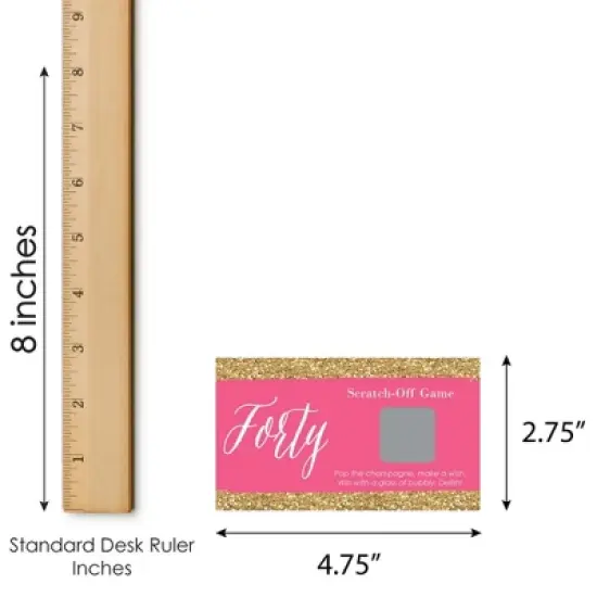 Big Dot of Happiness Chic 40th Birthday - Pink and Gold - Birthday Party Game Scratch Off Cards - 22 Count image {4}