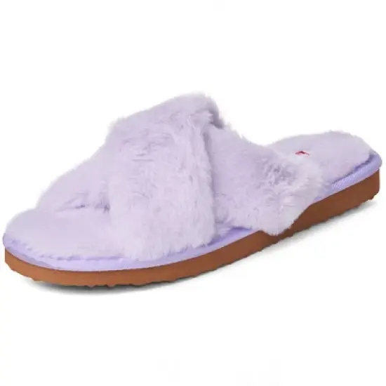 Alpine Swiss Fiona Womens Fuzzy Fluffy Faux Fur Slippers Memory Foam Indoor House Shoes image {10}