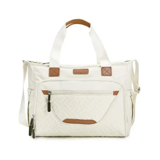 Itopfox Large Diaper Tote Bag with Laptop Compartment, Insulated Pockets, Multiple Storage for Baby Essentials, Travel Friendly image {8}