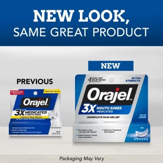 Orajel 3x Medicated Mouth Sores Gel - 0.42oz image {2}