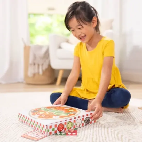 Melissa & Doug Wooden Double-Sided Pizza Topping Toss Games Bean Bag Target Game, Bingo, Tic-Tac-Toe, Matching, Number image {7}