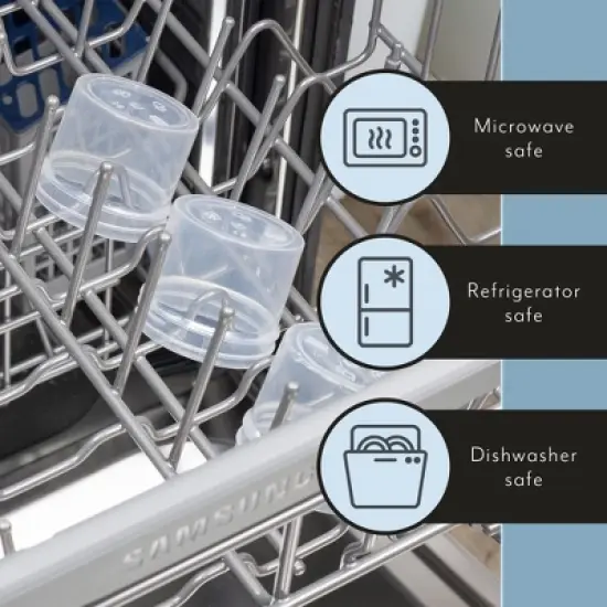 Cornucopia Brands Salad Dressing Condiment Containers 6pk; 2oz To-Go Plastic Mini Food Storage Jars; Carry Up to 4 Tablespoons image {5}