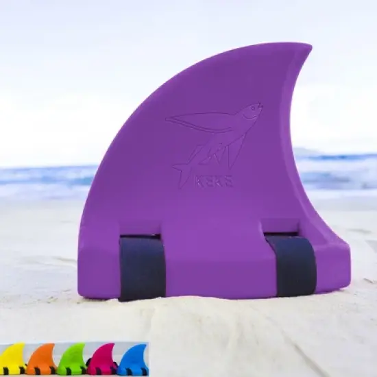 KEKE Back Float Swim Fin Trainer with Elastic Strap, Wearable Shark Fin Swim Float, Buoyancy Foam for Kids Children Toddler Swimming Safety, Purple image {9}