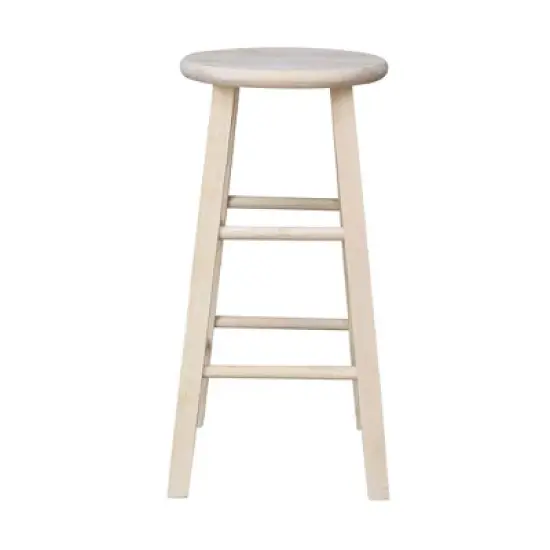 Round Top Barstool Unfinished - International Concepts image {1}