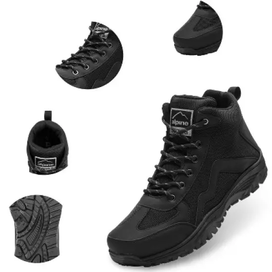 Alpine Swiss Brent Mens Hiking Boots Comfortable Mid Ankle Outdoor Walking Shoes image {3}