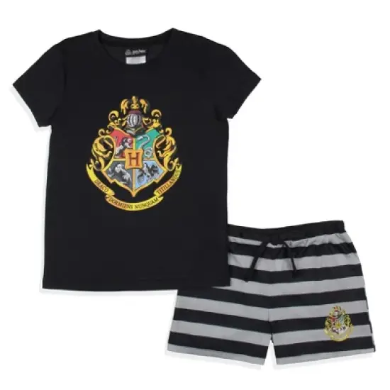Harry Potter Girls' Wizarding World Hogwarts Crest Sleep Pajama Set Shorts Multicolored image {7}