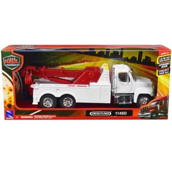 Freightliner 114SD Tow Truck White and Red "Long Haul Trucker" Series 1/32 Diecast Model by New Ray image {2}