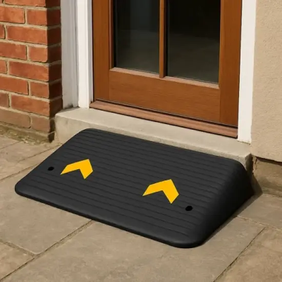 3.5" Rise Wheelchair Ramp, Heavy Duty 33,000LB Capacity Anti-Slip Rubber Threshold Ramp for Doorways, Steps & Stairs, Weatherproof & Lightweight image {2}