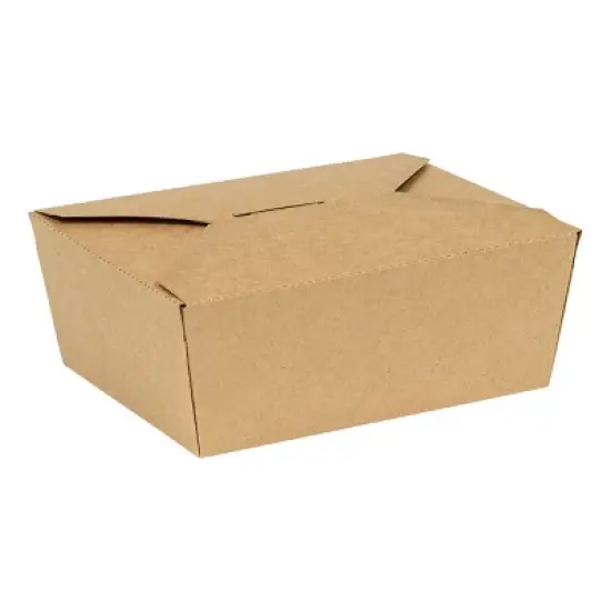 Inno-Pak 29 oz Paper Food Box Kraft #8 Size - Case of 130 image {1}