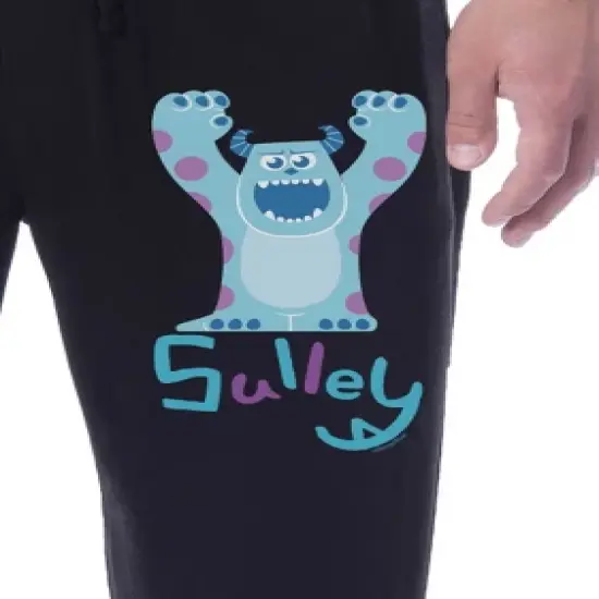 Disney Mens' Monsters, Inc. Movie Sulley Chibi Sleep Pajama Pants Black image {2}