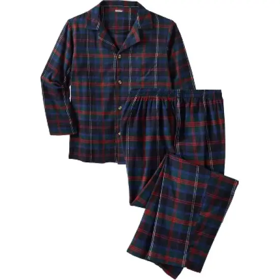 KingSize Men's Big & Tall Plaid Flannel Pajama Set Pajamas image {6}