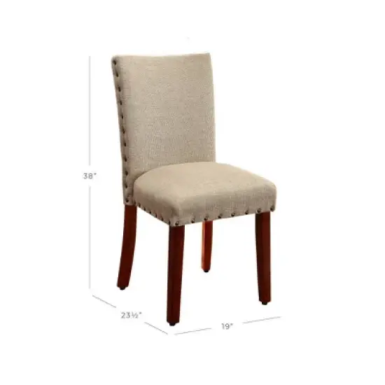 Set of 2 Classic Parsons Chair with Nailhead Trim - Homepop image {13}