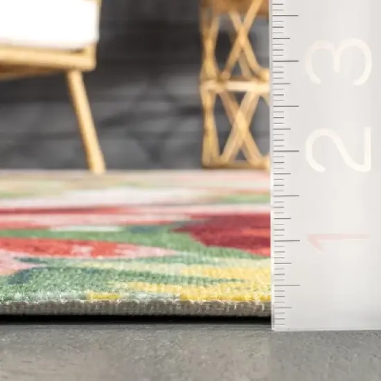 Nuloom Contemporary Floral Sabrina Indoor/Outdoor Patio Area Rug, Round 6', Multi image {2}