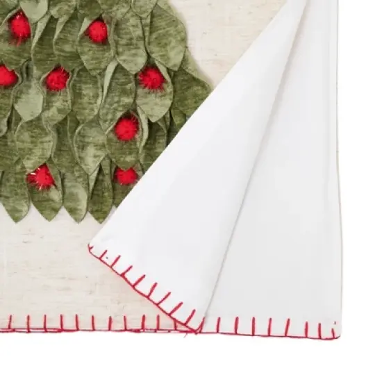 Saro Lifestyle Christmas Tree Table Runner, 16"x72", Multi image {1}
