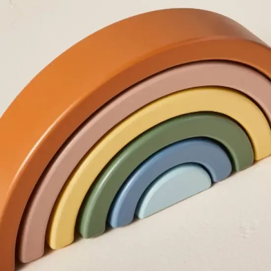 Toy Rainbow Wooden Block Stacker - 6pc - Hearth & Hand&trade; with Magnolia image {2}