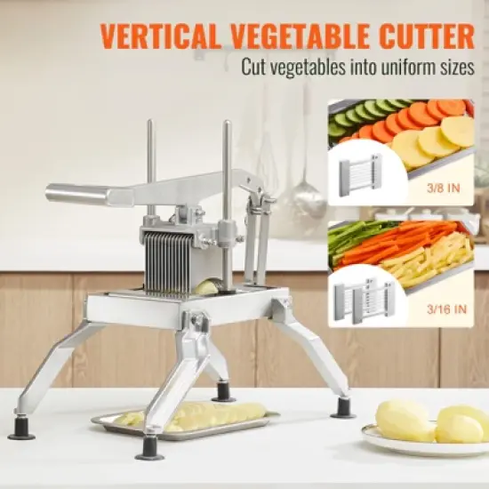 VEVOR Commercial Vegetable Slicer, 3/8" and 3/16" Tomato Slicer, Stainless Steel and Aluminum Alloy Vegetable Cutter Slicer, Manual Tomato Slicer image {2}