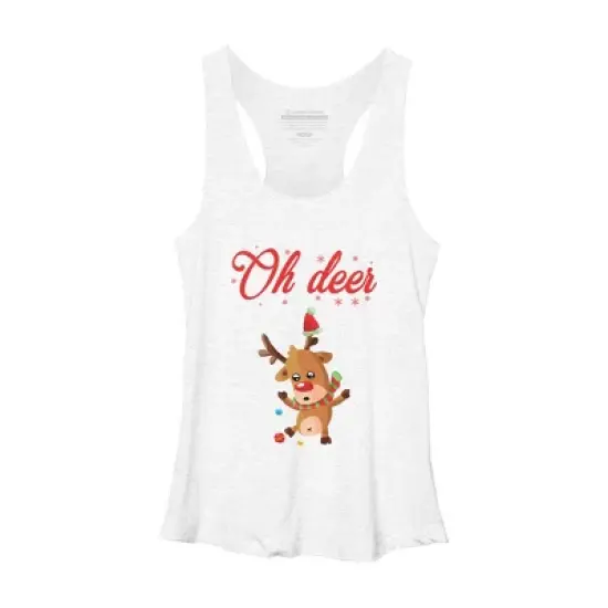 Women's Design By Humans Oh deer - Christmas Sweater By Storms98 Racerback Tank Top image {3}
