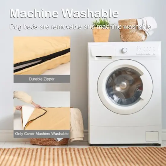 PureWags Orthopedic Dog Bed, Reversible Egg Crate Foam Pet Bed with Removable Washable Cover for Small, Medium and Large Dogs, Yellow image {2}