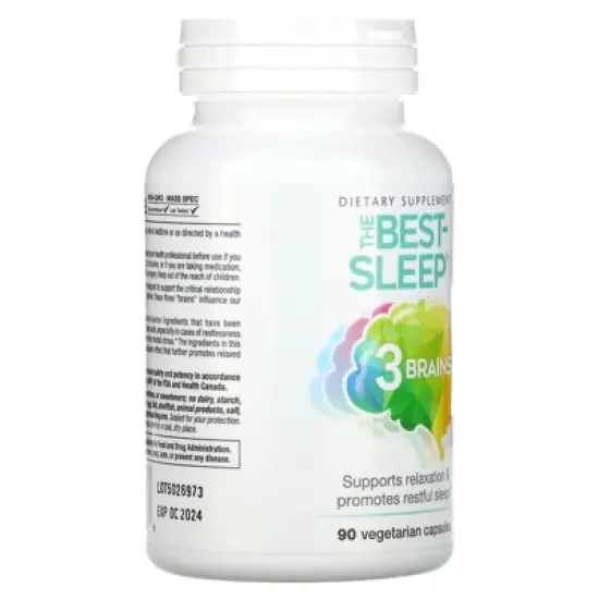 Natural Factors 3 Brains, The Best-Sleep, 90 Vegetarian Capsules image {3}