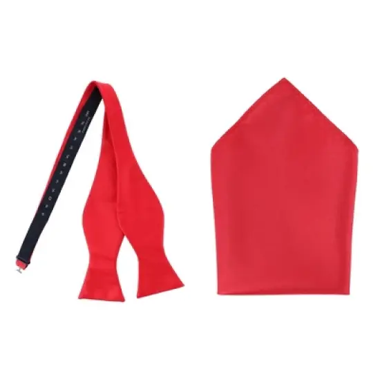 CTM Men's Self Tie Bow Tie and Pocket Square image {5}