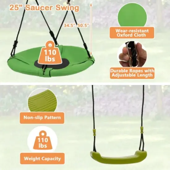 Infans 660 lbs Kids Metal Swing Set for Backyard 7-in-1 Multifunctional Swing Set image {6}