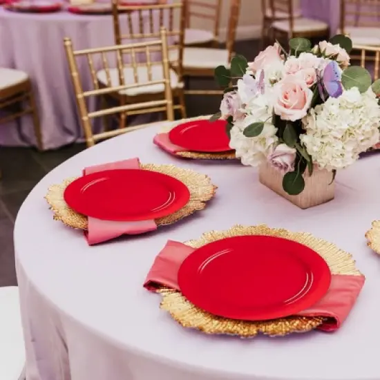 Smarty Had A Party 7.5" Solid Red Holiday Plastic Salad Plates - 120 pcs image {7}