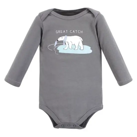 Hudson Baby Unisex Baby Cotton Long-Sleeve Bodysuits, Arctic Animals image {5}