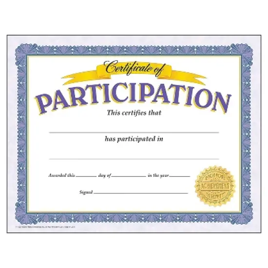 Trend Enterprises Trend Certificate of Participation Classic Certificates 30 CT T-11303 image {1}
