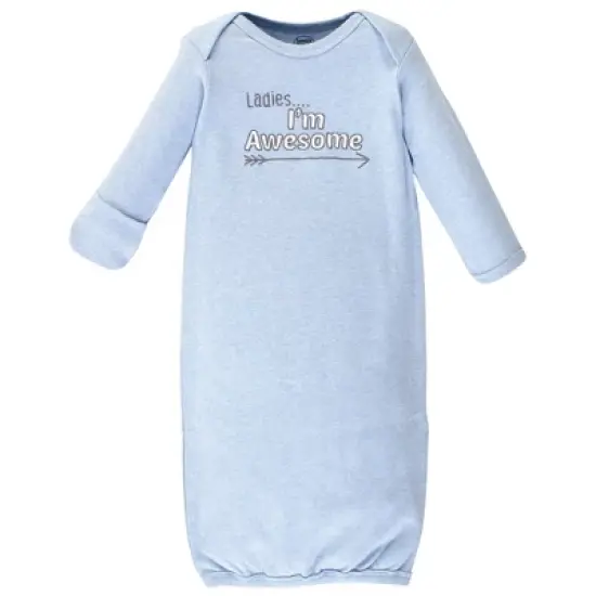 Luvable Friends Baby Boy Cotton Long-Sleeve Gowns 4pk, Ladies, 0-6 Months image {4}