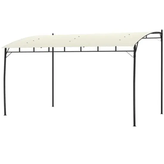 Resenkos Outdoor Garden Gazebo, Sunshade Gazebo Canopy,10' x 13' Outdoor Pergola Gazebo, Garden Sun Shade Shelter with Metal Frame, Cream White image {13}
