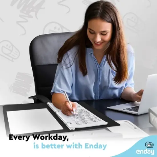 Enday 3-Ring View Binder With 2-Pockets image {3}