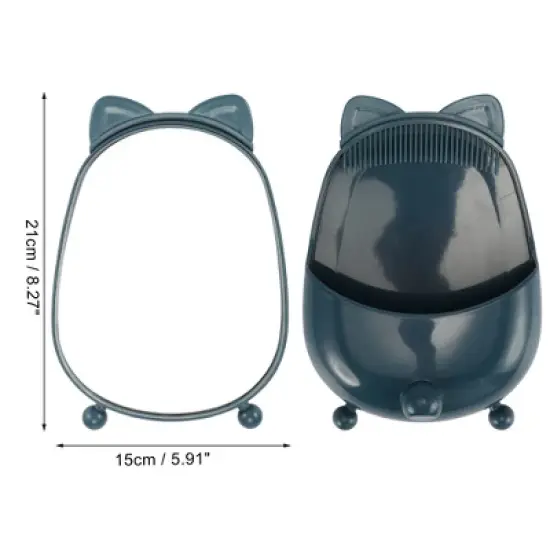 Unique Bargains Portable Cartoon Cat Ears Desktop Cosmetic Mirror 1 Pc image {1}