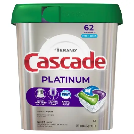 Cascade Platinum ActionPacs Dishwasher Detergents - Fresh Scent image {17}