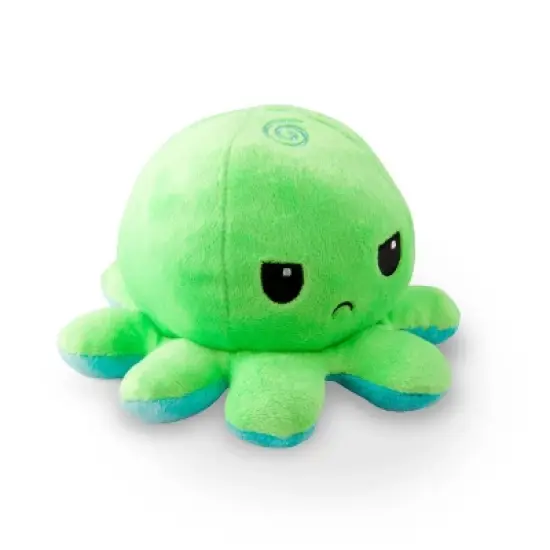 TeeTurtle Reversible Green and Aqua Octopus Plushie image {1}