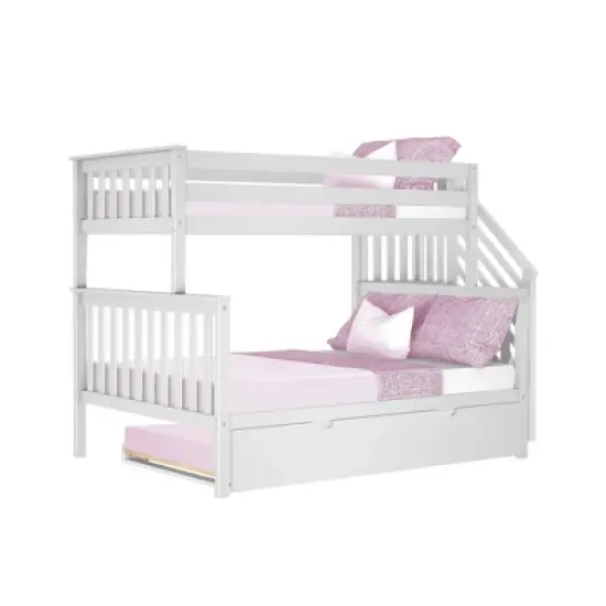 Max & Lily Twin over Full Staircase Bunk Bed with Trundle image {6}
