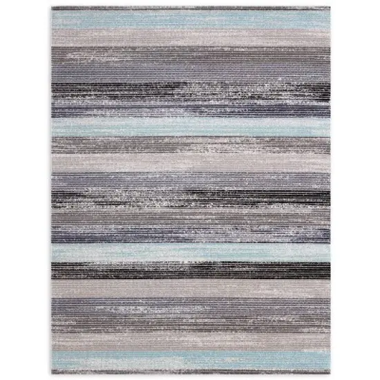7'9" x 10'2" New York Patio Sofia Estelle Indoor/Outdoor Rug Gray/Blue - Nicole Miller image {1}