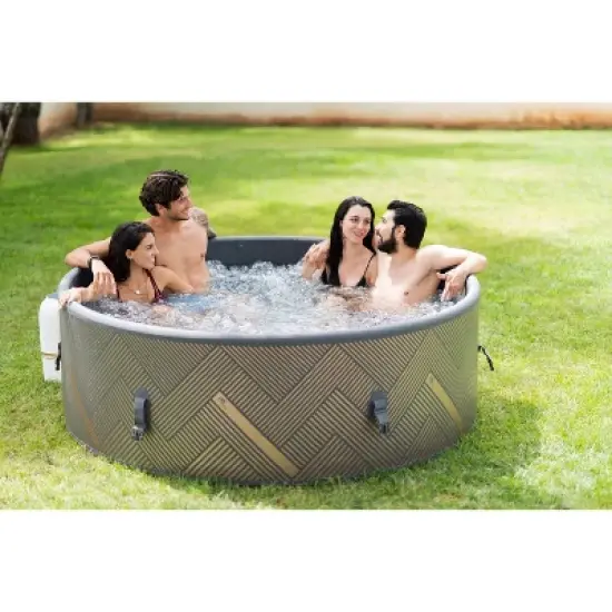 MSpa Mono Round DWF Bubble Spa with Thermal Cover 245 Gal 138 Electric 110 Volt AC Inflatable Hot Tub image {4}