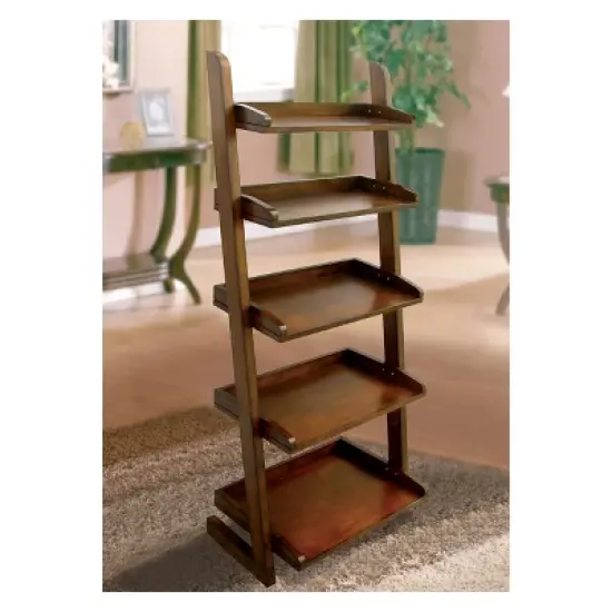 55" Claire 5 Shelf Ladder Bookcase Oak - HOMES: Inside + Out image {2}